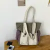 2026 Bolso Tote de Bloques de Color de Nuevo Estilo con Múltiples Bolsillos para Mujer, Bolso de Hombro de Nailon Casual de Gran Capacidad, Bolso para Viajes de Negocios al por Mayor