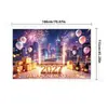 Tela de fondo para Año Nuevo 2027 transfronteriza, decoración de ambiente festivo para fiesta de Nochevieja europea y americana, banner fotográfico de tela colgante