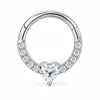 Anillo nasal cerrado sin costuras de aleación de titanio G23 con incrustaciones de circonita Zhenping, aro para tabique nasal y hueso de la oreja, joyería nasal finamente tallada F136