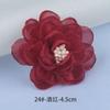4-10cm fábrica em estoque camélia borda queimada flor chapelaria tecido flor feita à mão acessórios flor de tecido acessórios DIY broche