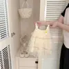 Vestido Super Fada Princesa para Meninas de Verão Novo Estilo Vestido de Alça de Tela Estiloso para Menininhas Roupas de Aniversário de 1 Ano para Bebês