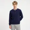 Ropa para Hombre APO Transfronteriza Suéter de punto pesado para hombre de 480 g, suéter casual versátil de corte holgado con colores contrastantes y diseño de dos piezas simulado