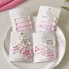 2024 Nuevo Pasador de Amor para el Cabello para Mujer Lindo Rosa Lateral Pinza para Flequillo Pequeño Adorno para la Cabeza Pasador Dopamina