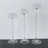 Criativo estilo americano soprando transparente high-leg Castiçal casamento celebração de vidro cera mesa casa de três peças conjunto decoração atacado
