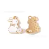 Conejo Aceite Blanco Goteando Joyería Accesorios Colgante de Collar DIY Venta Caliente Transfronteriza Llavero Cadena para Teléfono Móvil Colgante Hecho a Mano
