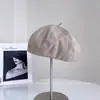 Boina Lisa de Color Sólido Estilo Japonés Simple para Mujer, Nuevo Sombrero de Pintor Artístico Elegante de Otoño, Sombrero de Calabaza Versátil Casual
