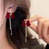 Pendientes de Terciopelo Negro con Lazo para Otoño e Invierno con Diseño Único, Nuevos Pendientes de Alta Gama Estilo Francés de Moda 2025