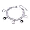 2025 Novo Bracelete Redondo Fritillaria Preto e Branco com Números Romanos Feminino Casual e Mais Fácil de Combinar Bracelete de Aço Titânio Camada Dupla Atacado