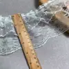 Encaje blanco de tres capas de 10 cm de ancho con lunares en forma de corazón y volantes florales para el bajo de vestido Lolita y decoración DIY para ropa de muñecas