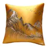 Almofada de Sofá Estilo Chinês para Sala de Estar, Almofada Grande de Cabeceira de Alto Nível com Bordado Chinês, Inclui Enchimento