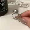 Anel Empilhável de Prata Esterlina S925 Estilo Igual Pérola Cinza Zircônio Nicho Anel para Dedo Indicador Feminino Luxo Acessível Elegante de Alta Qualidade Novo Produto