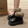 Botas Curtas Retro de Solado Grosso para Aumento de Altura, para Mulheres Baixas, Botas Slim Versáteis e Modernas, Efeito Emagrecedor, Forradas com Lã 2025