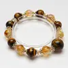 [Interés de Yuan Ye] Pulsera de cristal de torre amarilla natural de alta calidad para mujer, ojo de tigre amarillo, pulsera blanca de moda al por mayor
