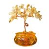 Cascalho de citrino natural Esmalte Yuanbao Treasure Basin Enfeites de árvore da fortuna Artesanato de cristal Enfeites de mesa para casa