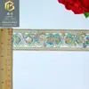 Nova Renda Bordada em Organza 4cm Multicor Lantejou Fita Estilo Étnico Roupas Acessórios para Roupas Infantis Renda