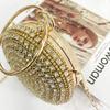 Bolsa de Fiesta Bandolera con Pedrería Bolso de Noche Pulsera Redonda Metálica Retro Bolsa de Regalo de Noche Bolso de Mano de Noche para Mujer