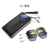 Cl206 Modelo Nuevo Clip Magnético Multifuncional de Montura Grande Gafas de Sol Polarizadas, Elegantes Gafas de Prescripción Retro de Montura Completa