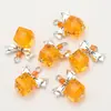 Nudo de Lazo Cuadrado Colgante de Cristal Moda Collar Pulsera Colgante Pequeño Hecho a Mano DIY Accesorios de Joyería Accesorios para Ropa