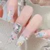 Arte de Unhas Flores Secas Joias para Unhas Estilo Ins Japonês Pintura a Óleo Jardim de Monet Pétala Flor Floral Misto Material DIY