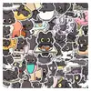 50 Pegatinas Lindas de Dibujos Animados de Gato Negro Travieso para Niños, Papelería, Cuaderno, Decoración de Taza de Agua y Pegatinas de Diseño al por Mayor