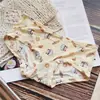 [80-120] 524 Seda de Hielo estampado lindo tiro bajo bolsa de ropa interior para mujer cadera con taladro ropa interior para mujer tiro bajo