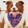 Suministros de Halloween para perros y gatos: venta al por mayor de bandanas para mascotas, bandanas triangulares estampadas y baberos