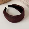 Diadema de Cuadros Amplios Estilo Academia Coreana para Mujer Hace que la Cara se Vea Más Pequeña Diadema de Lana de Ala Ancha Otoño e Invierno Engrosada Accesorios para el Cabello Maillard