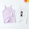 Nuevo Algodón para Niñas Lindo Sling Bebé Niña Encaje Delgado Combinable Moda Infantil Malla Estampada Camiseta Básica