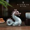 Adornos creativos de dragón del zodiaco de cerámica con arena morada para mascotas, mesa de té decorativa para mesa de té