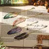 Marcapáginas de Metal con Pluma Retro Exquisito Alta Apariencia Papelería para Estudiantes de Primaria y Secundaria Clip para Páginas de Lectura Regalo Papelería de Aula