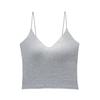 Nuevo chaleco de tirantes finos con escote en V profundo, talla pequeña, n.° 6650, a la moda, estilo Spice Girl, sexy, combinable con todo, con una copa para mujer