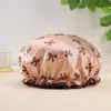 Gorro de Ducha de Doble Capa con Lazo, Gorro Impermeable y Anti-Manchas para Hombres y Mujeres, Gorro Secador de Cabello para Adultos, Cuidado del Cabello, Portátil para Viajes