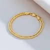 Pulsera Popular Transfronteriza Europea y Americana de Moda Hip-Hop para Hombre con Cadena Lateral de 6 mm, Pulsera Sencilla Reversible de Cadena de Malla para Pareja