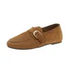 Mocasines retro de gamuza para mujer, nueva colección de otoño 2026, zapatos slip-on ligeros y versátiles, planos estilo Birkenstock