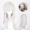 Lingqi Honkai Star Dome Railway Jingyuan Peluca de Cosplay Plata Blanca Cuero Cabelludo Simulado con Pinza de Boca de Tigre