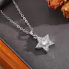 Dulce y Versátil Joyería de Estrella Cadena de Acero Inoxidable Estrella Colgante de Estrella de Mar de Cinco Puntas de Alta Gama Collar Incrustado de Diamantes para Mujer