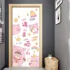 Pegatinas de puerta de dibujos animados, una hoja completa para renovar puertas viejas, adecuadas para habitaciones de estudiantes, baños, armarios y habitaciones; pegatinas decorativas autoadhesivas para decoración de habitaciones de moda