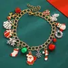 Pulseira nova de Natal feminina estilo Ins Europeia e Americana criativa floco de neve alce sininho de alce Papai Noel pulseira de puxar