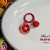 Llavero colorido de frutas con cascabeles, sandía, granada, guayaba, colgante de juguete de comida en miniatura, accesorio versátil para bolso