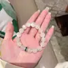 Pulseira Doce Luar Branco, Gentil e Bonita, Versátil para o Verão, Contas Redondas Esmeralda, Joia de Miçangas Artesanal Novo Estilo Chinês