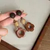 Brincos Pendentes Geométricos de Madeira Retrô Brincos de Tarraxa de Luxo Leve de Alta Qualidade para Mulheres Novo Estilo Chinês Verão Versátil Brincos Pendentes Acessórios de Orelha