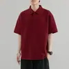Camisa polo casual de estilo británico para hombre, manga corta, marca de moda de verano, algodón puro, alta gama, elegante, hombro normal, camiseta con cuello camisero