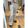 Pantalones de chándal de color liso estilo americano para mujer para otoño, holgados y adelgazantes, pantalones de chándal cargo casuales, pantalones rectos de pierna ancha hasta el suelo, de moda, transfronterizos