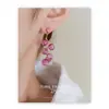 Brincos de prata 925 com haste, uva roxa elegante e contas, brincos de contas de vidro da moda coreana ins, atacado de joias Qingdao