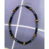 Collar con Piedra Ojo de Tigre, Piedra Biliar Negra, Obsidiana para Hombre, Venta Directa del Fabricante, Collar Popular Transfronterizo