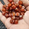 Ágata Vermelha Polida com Furo Grande Contas Multifacetadas Jade Contas Soltas Calcedônia Fosca Contas Facetadas Pulseira Acessórios de Joias Contas