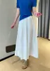 Saia Evasê Atmosférica e Leve de Linho Tencel com Toque Fresco, Saia Longa Emagrecedora de Cintura Alta para Mulheres, Novo Modelo 2026 H062309