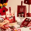 Caja de Dulces para Boda, Caja de Regalo para Acompañamiento de Boda, Caja Vacía, Bolso de Dulces, Bolsa Roja de Lujo para Boda