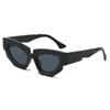Gafas de sol de estilo nuevo, personalizadas, de moda, con forma de ojo de gato, estilo irregular, color castaño de agua, sencillas e informales, para sesiones de fotos callejeras.