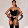 Couro PU sexy Roupa íntima PU peça única Europeia e Americana popular Colete de roupa íntima Alça Roupas sexy Roupa íntima sexy